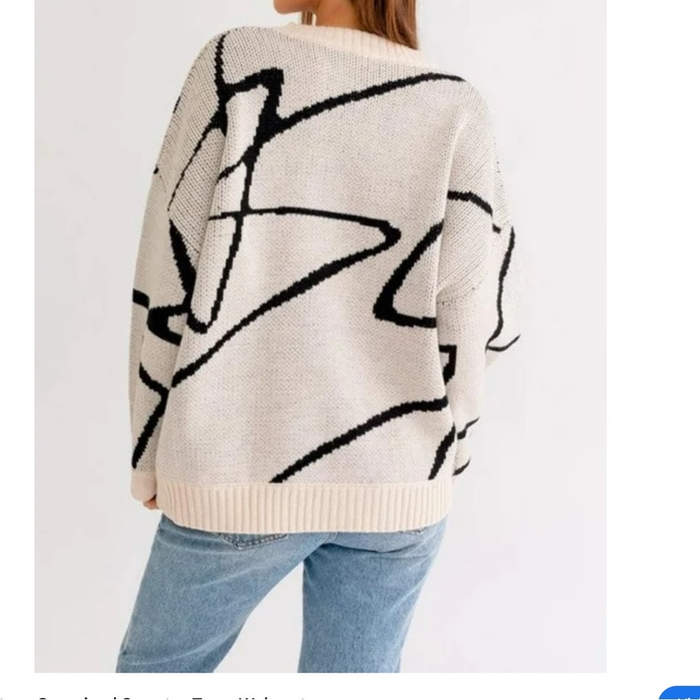 Le Lis Oversized Abstract Pattern Sweater - Picture 3 of 11